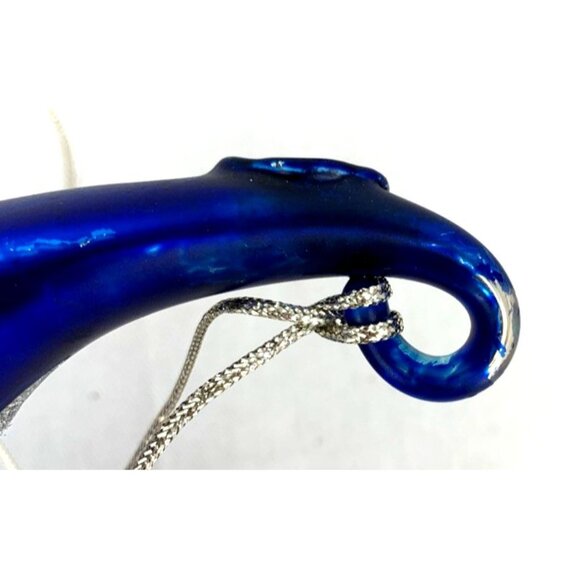 Glass Santa Crescent Moon Christmas Ornament Hand Blown Vintage 12" - Picture 5 of 6